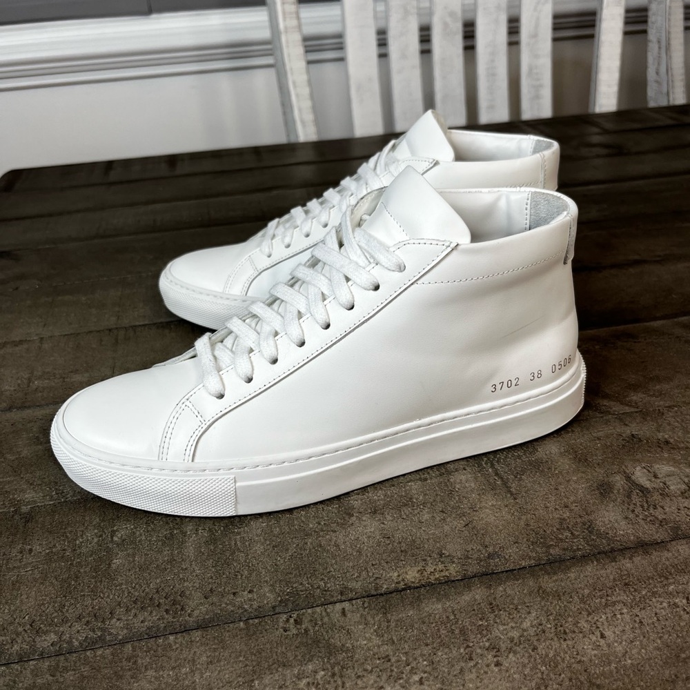 Common Projects White Leather High-Top Sneakers